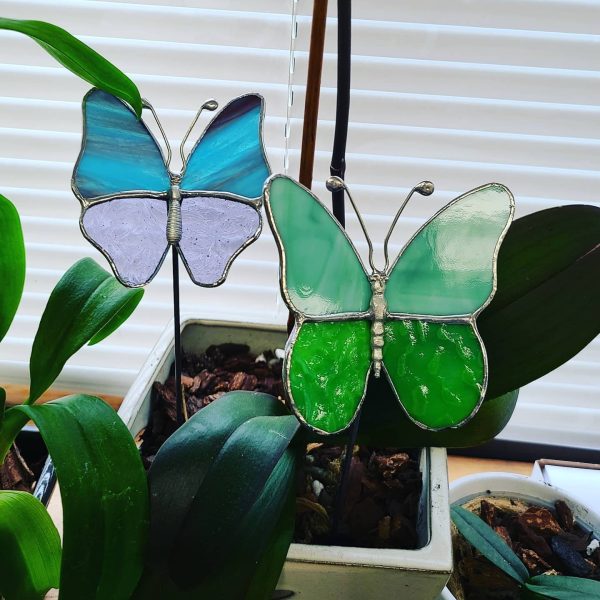Stained Glass Butterfly Garden Stake made in Your Color Choices! - Image 5