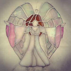 Stained Glass Angel with Outstretched Arms