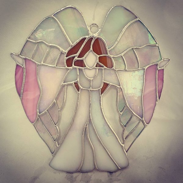 Stained Glass Angel with Outstretched Arms