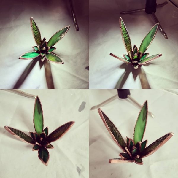 Stained Glass Free Standing Agave/Desert Plant