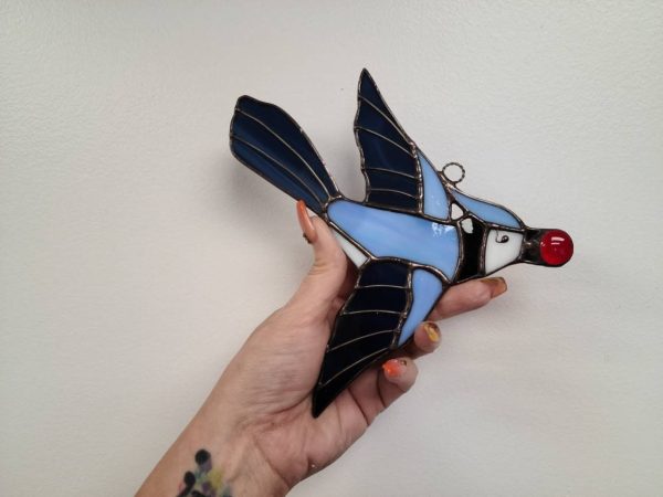 Stained Glass Blue Jay Suncatcher - Image 4