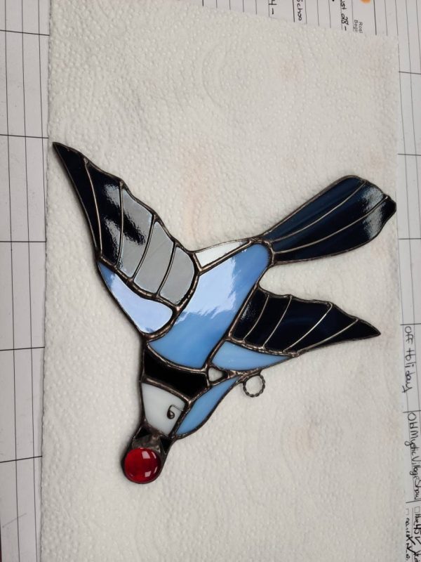 Stained Glass Blue Jay Suncatcher - Image 5