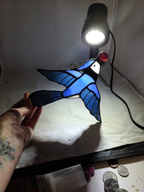 Stained Glass Blue Jay Suncatcher - Image 3