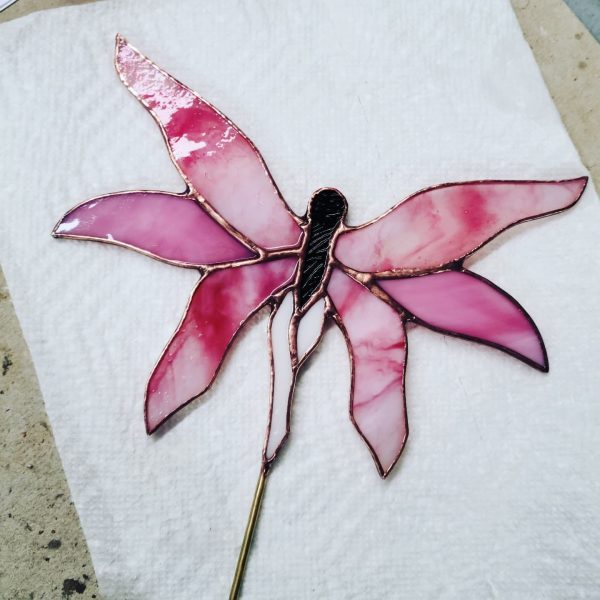 OOAK Stained Glass Fairy Garden Stake - Image 6