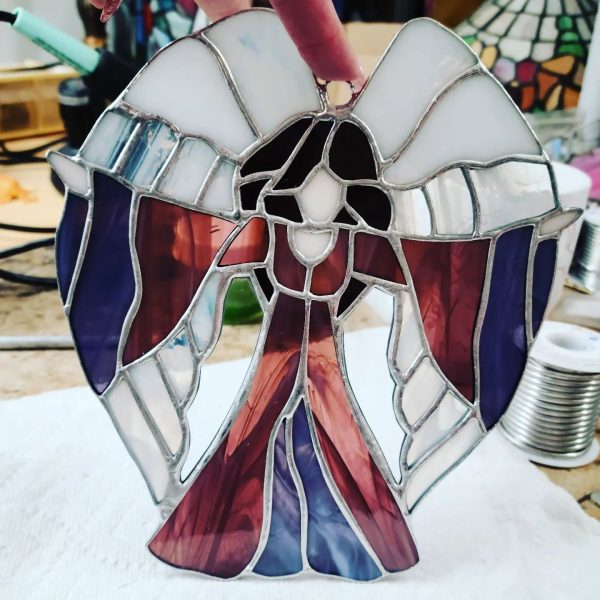 Stained Glass Angel with Outstretched Arms - Image 2