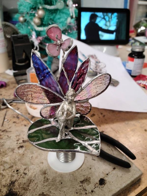 Stained Glass Fairy/nymph on a Water Lilly - Image 4