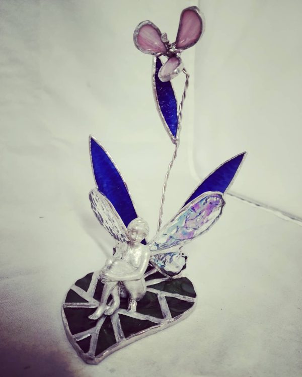 Stained Glass Fairy/nymph on a Water Lilly - Image 2