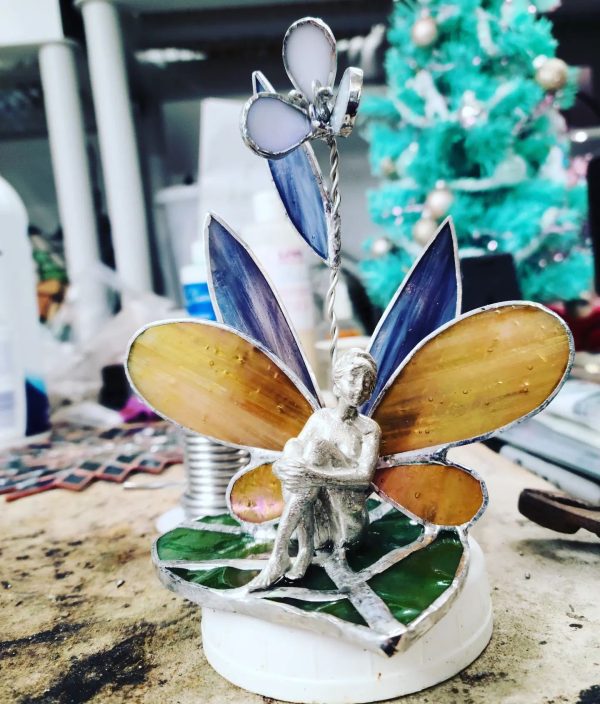 Stained Glass Fairy/nymph on a Water Lilly - Image 8