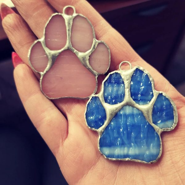 Stained Glass Mini Dog Paw Ornament - Image 2