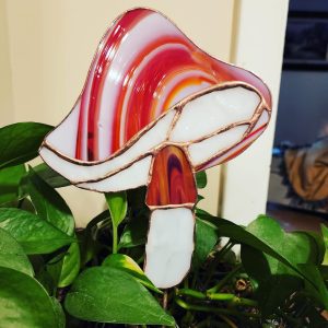 Stained Glass Mushroom Garden Stake - Customizable