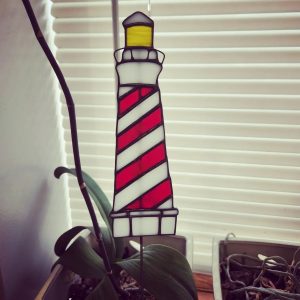 Stained Glass Lighthouse Plant/Garden Stake