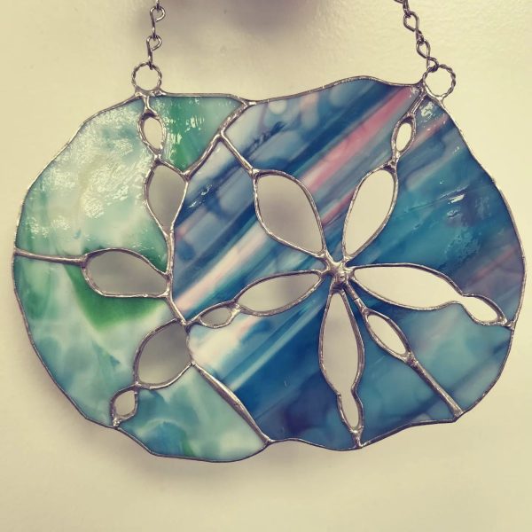 Stained Glass Sand Dollar Suncatcher