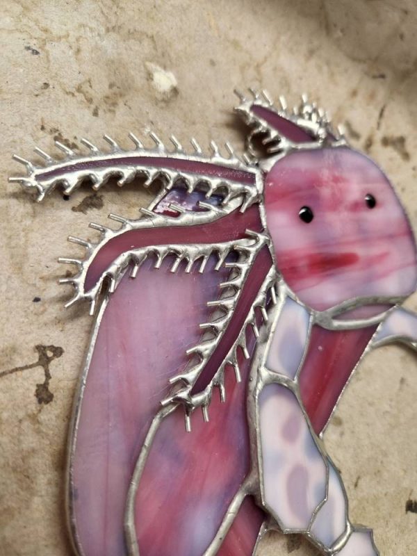 Stained Glass Axolotl Suncatcher - Image 3