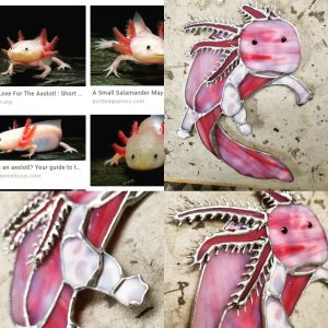 Stained Glass Axolotl Suncatcher