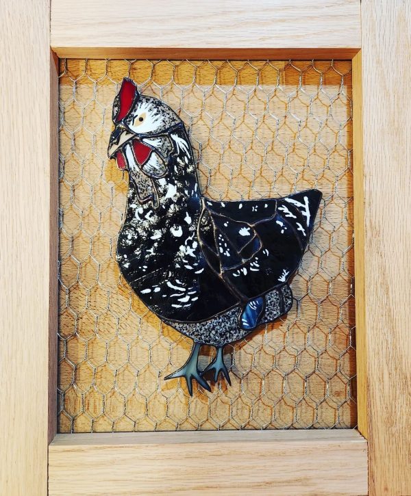 Custom Made Stained Glass Chicken Framed - Image 6