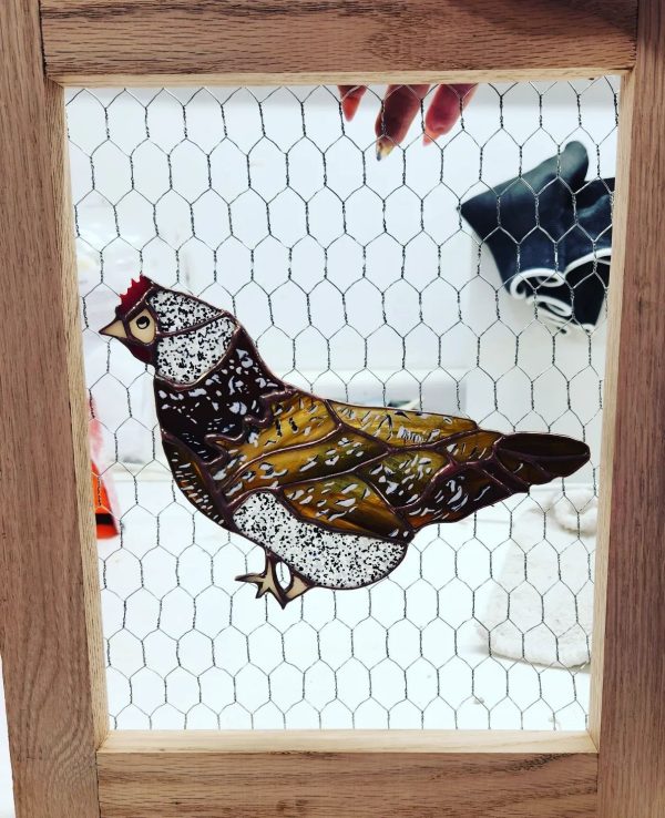 Custom Made Stained Glass Chicken Framed - Image 9