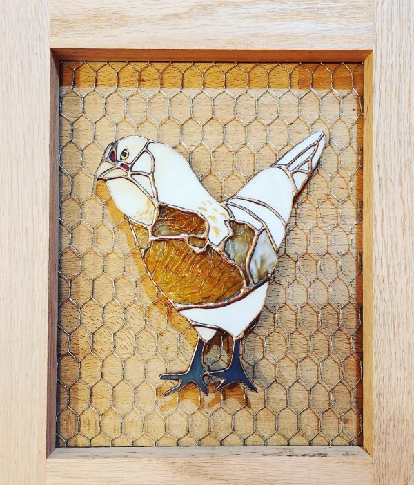 Custom Made Stained Glass Chicken Framed - Image 8