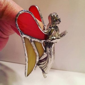 Choiring Angel with Stained Glass Wings