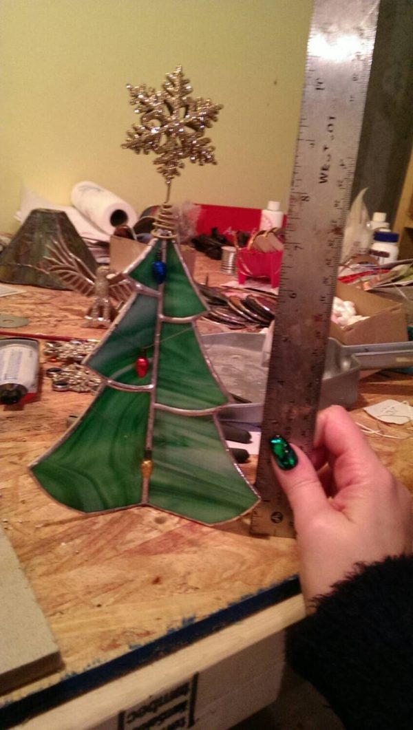 Decorated 3D Stained Glass Christmas Tree - Image 2