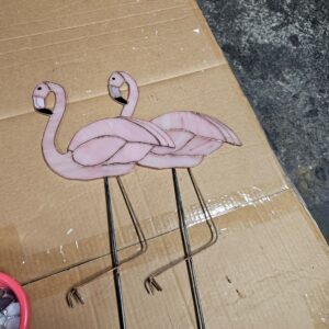Stained Glass Pink Flamingo
