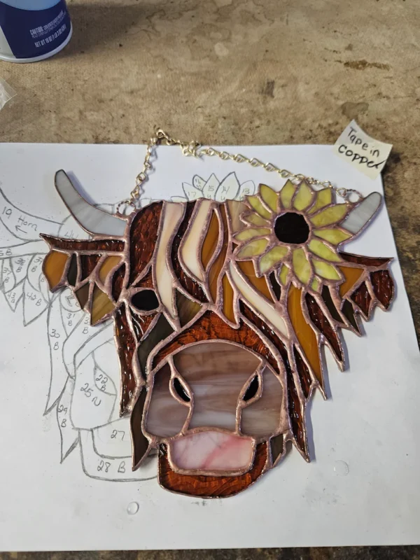 Highland Cow with Sunflower - Image 3