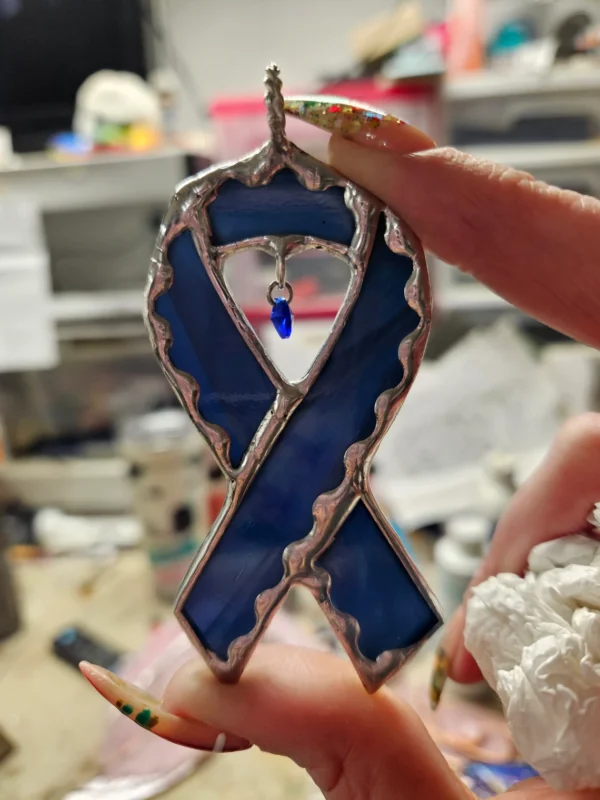 Stained Glass Cancer Ribbon - Image 5