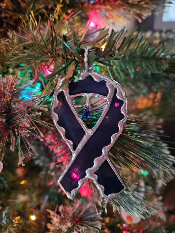 Stained Glass Cancer Ribbon
